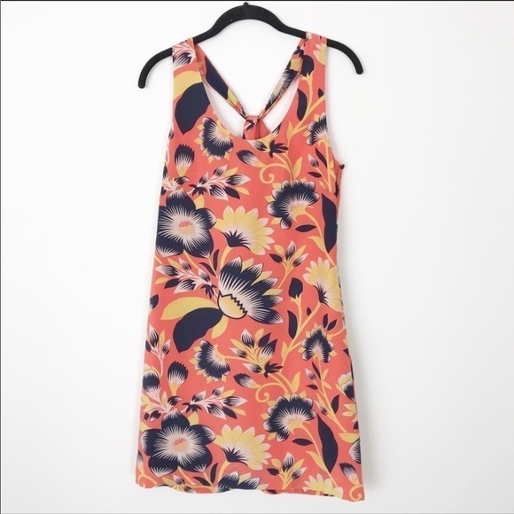 J. CREW 100% Silk Hibiscus Twist Back Dress Size 0 Vacation Beach Tropical - Picture 2 of 8